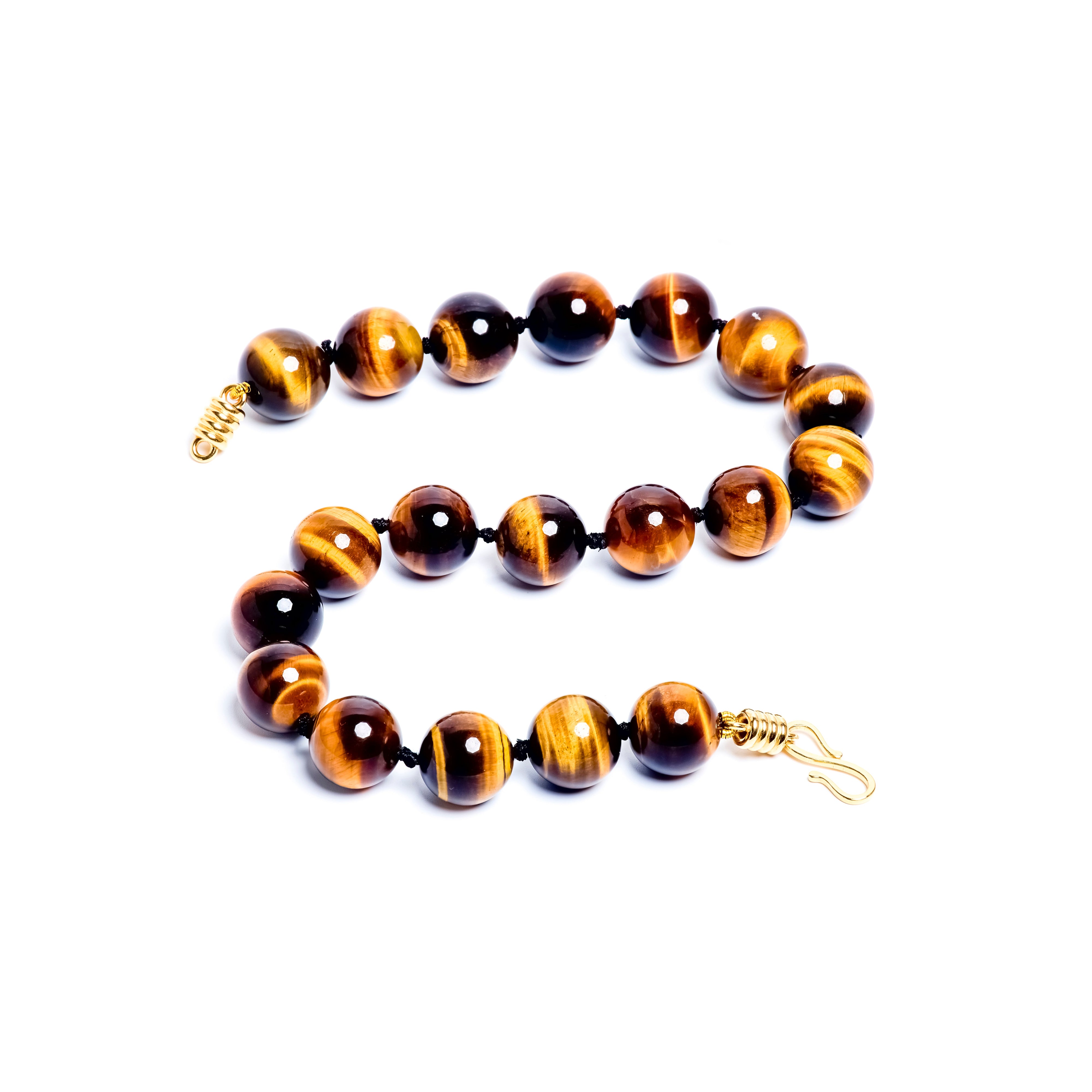tiger eye beads strung together