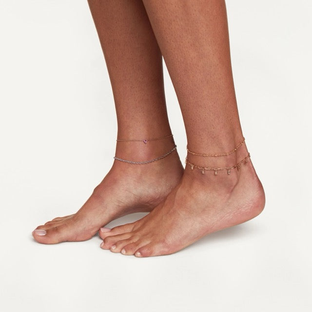 Pink Sapphire Infinity Anklet