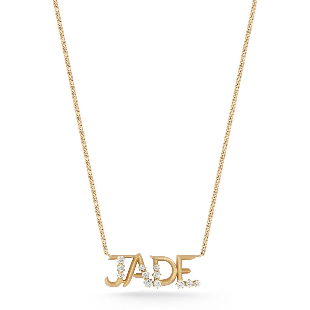 Gold Necklace on white background