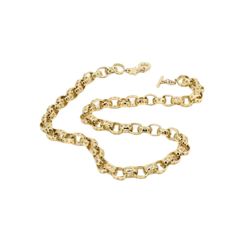 Heavy gold link necklace in 18K gold