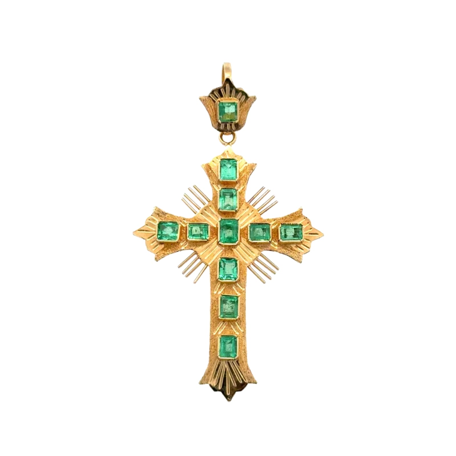 Antique Emerald Cross