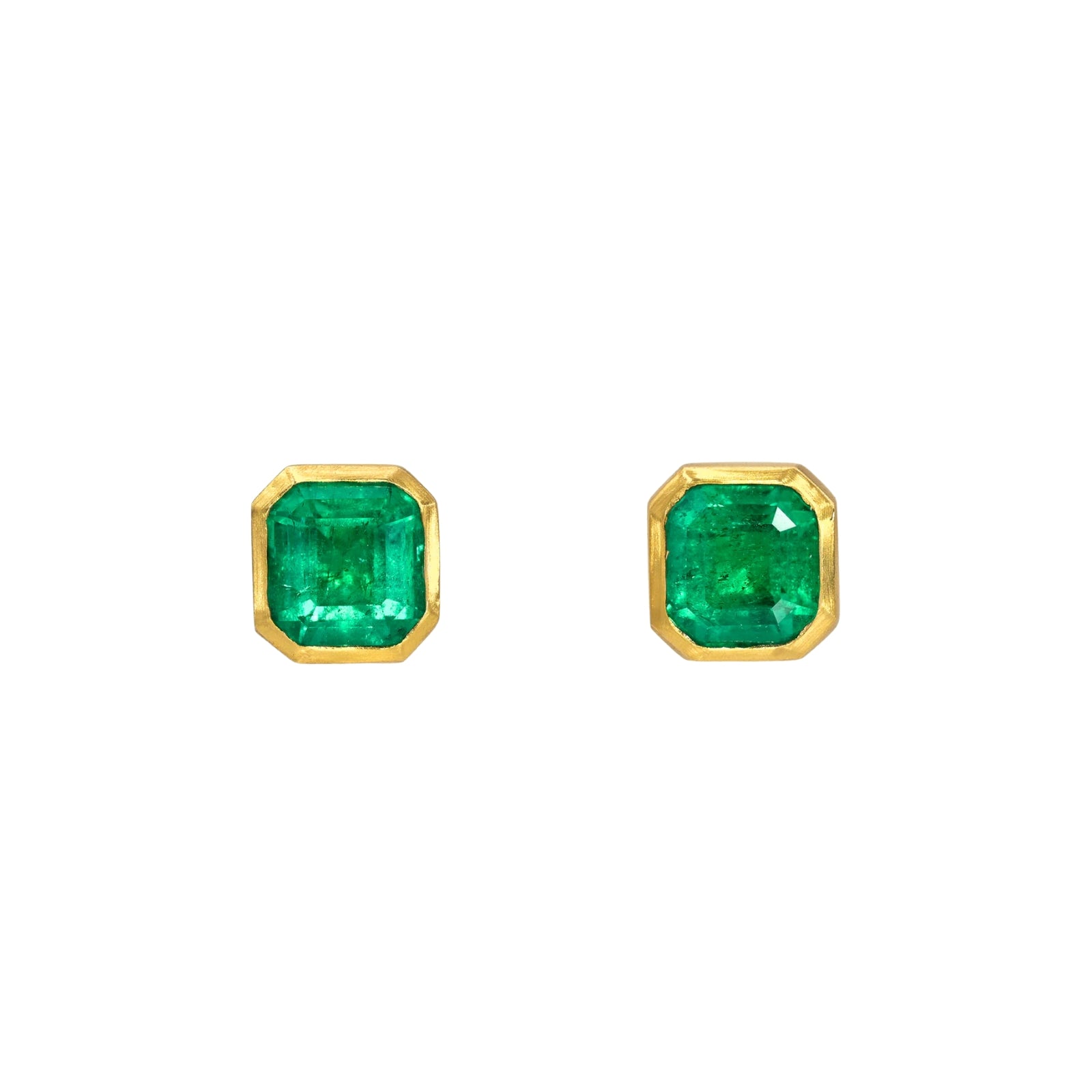 One of a Kind Emerald Studs
