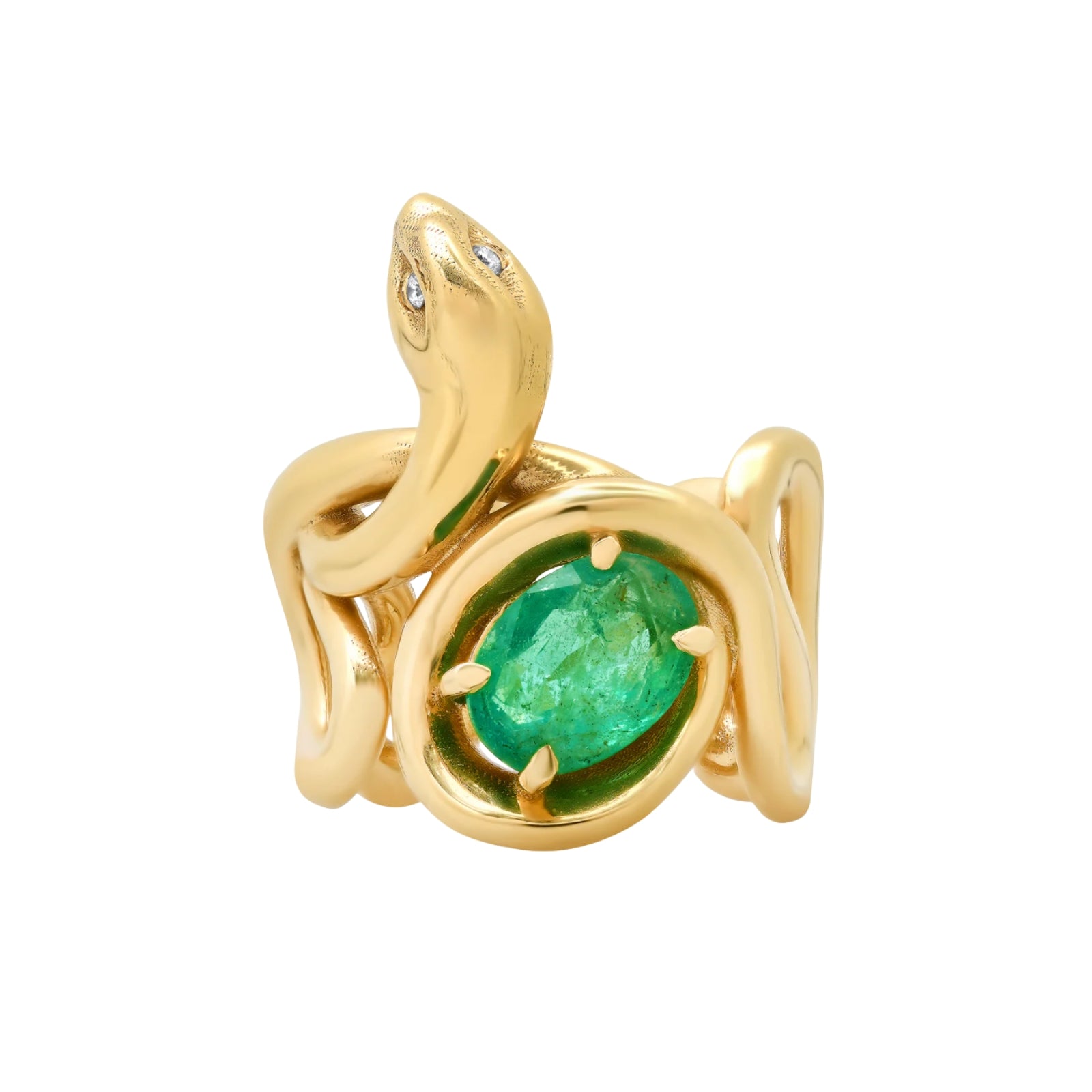 Emerald Snake Ring