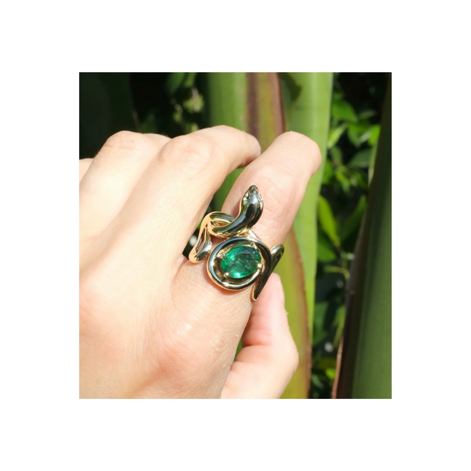 Emerald Snake Ring