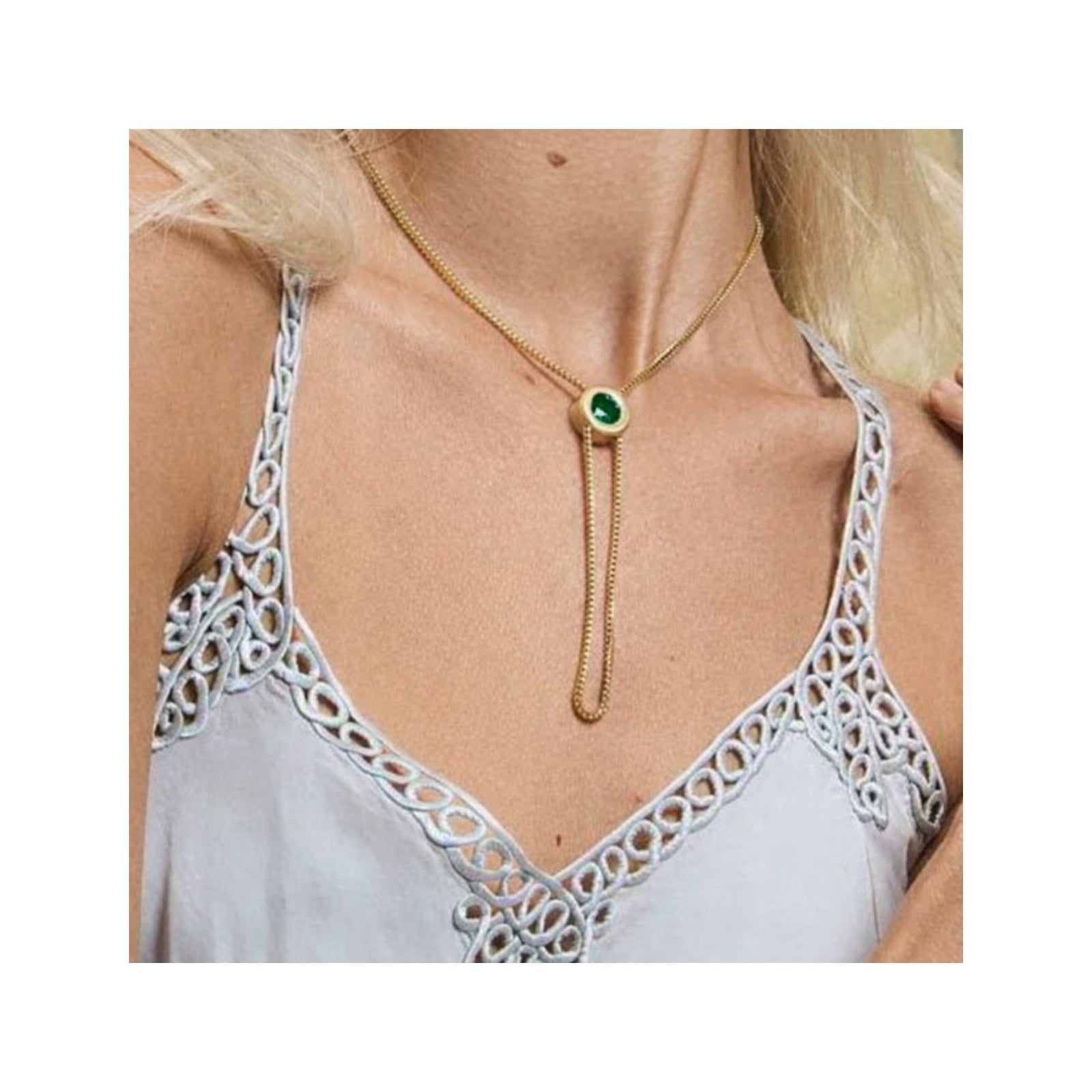 Emerald Victorian Slider Necklace