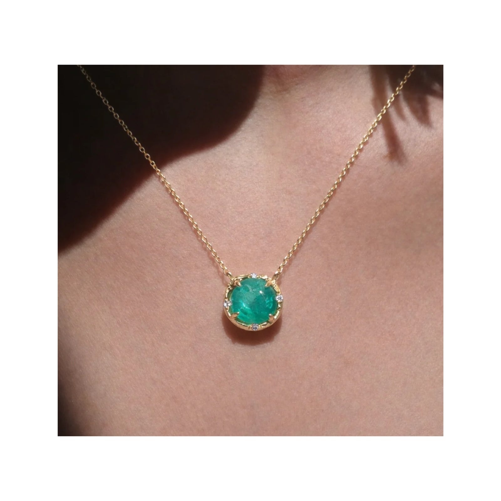 Emerald Halo Necklace