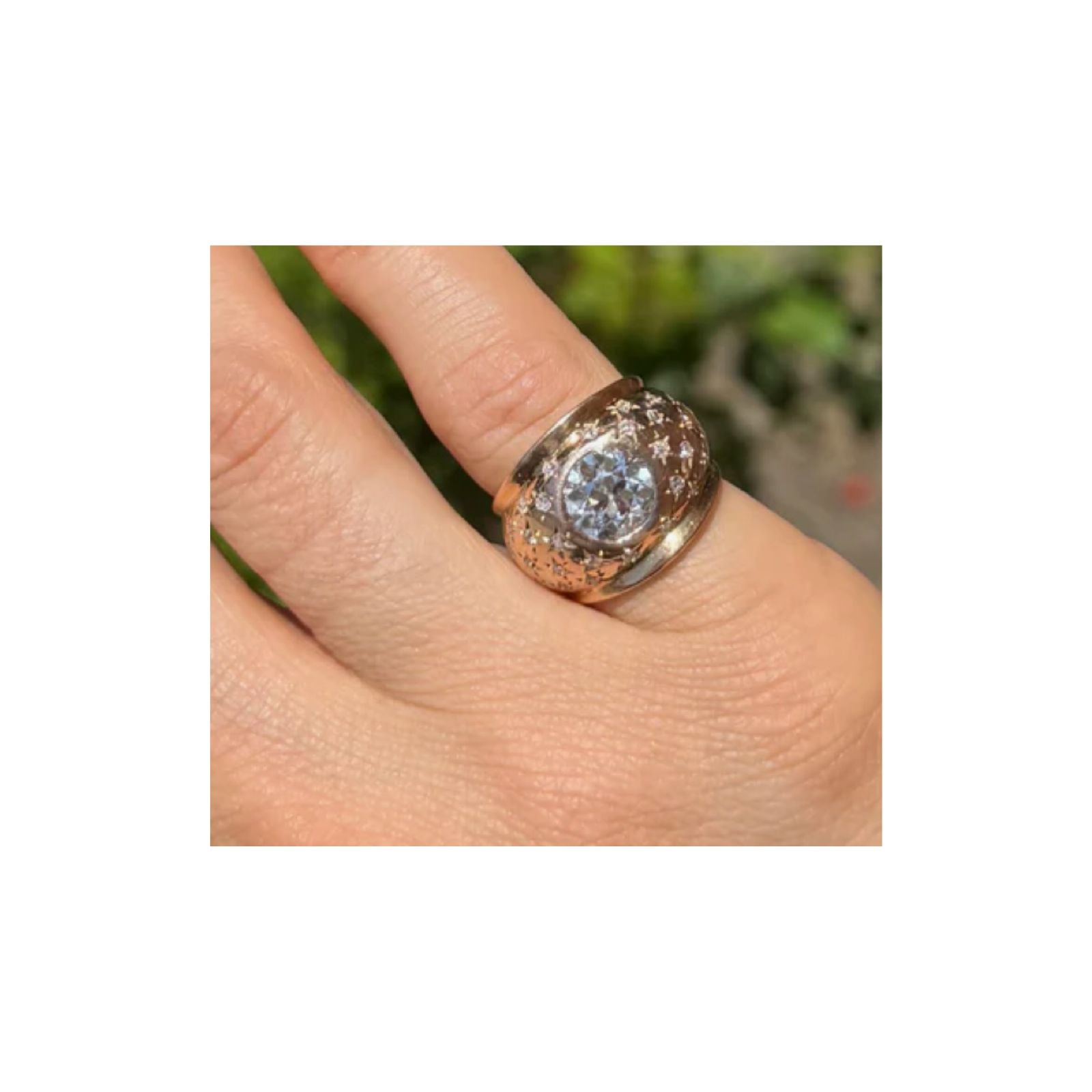 Retro 1.88 Ct. Old European Cut Diamond Starry Gypsy Ring