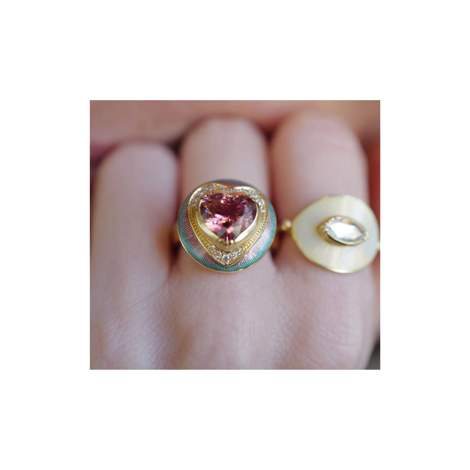 Kaleidoscope Heart Ring