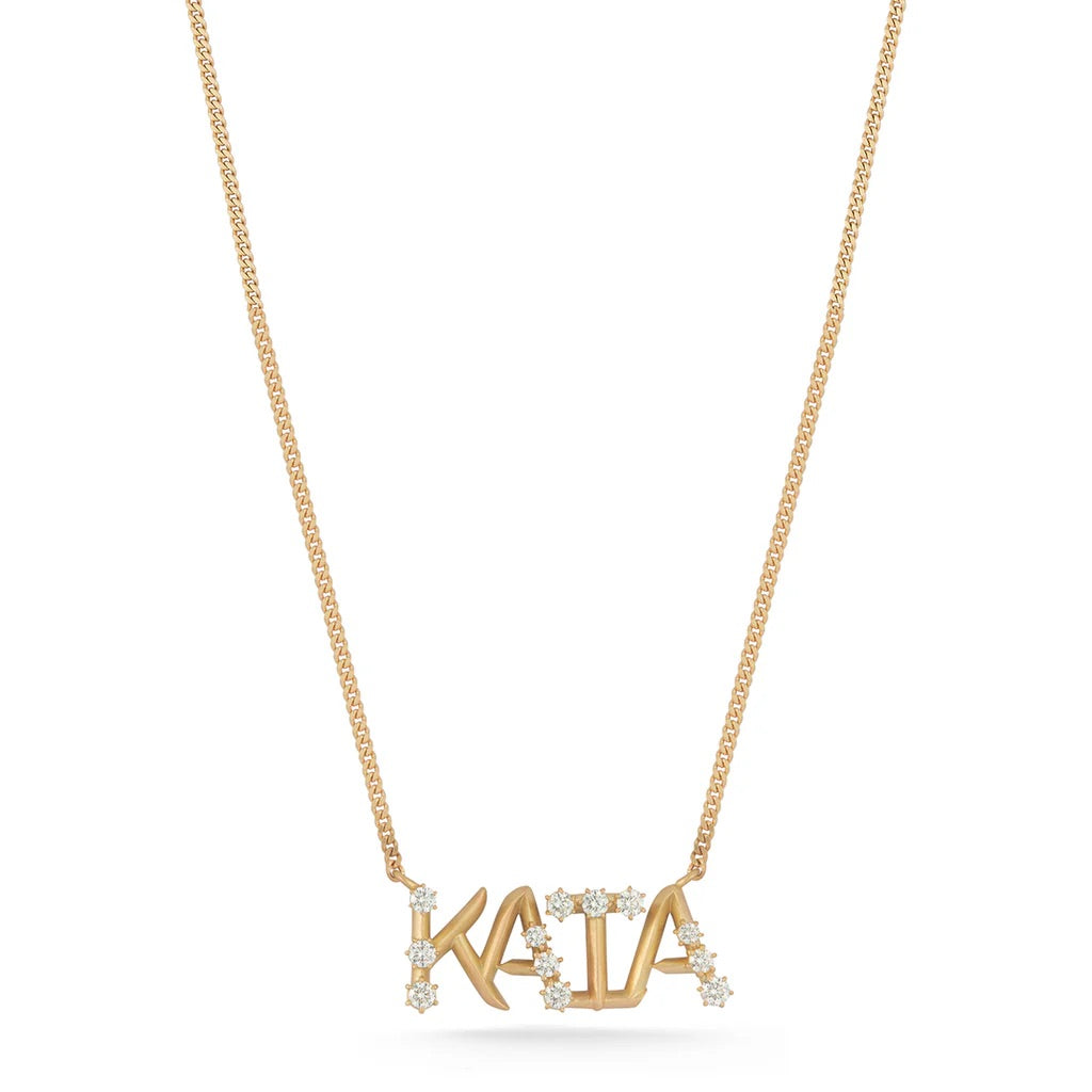 gold Necklace on white background