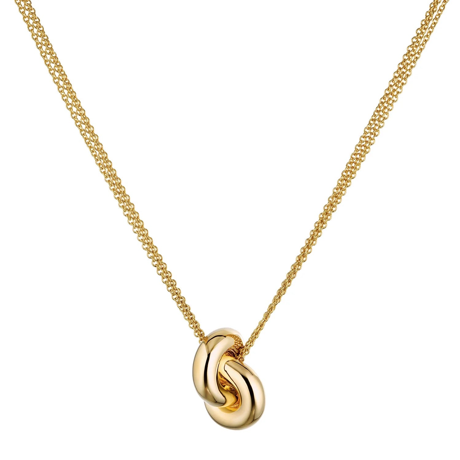 Gold Necklace on White Background