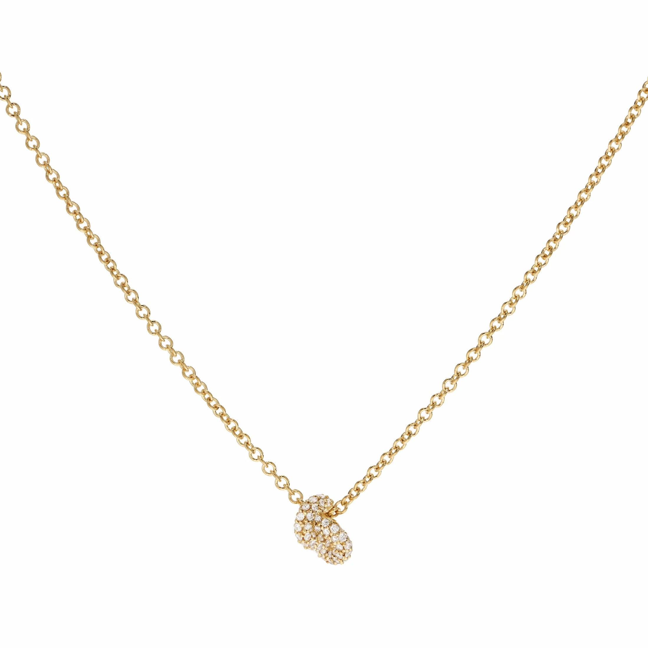 Gold Necklace on White Background