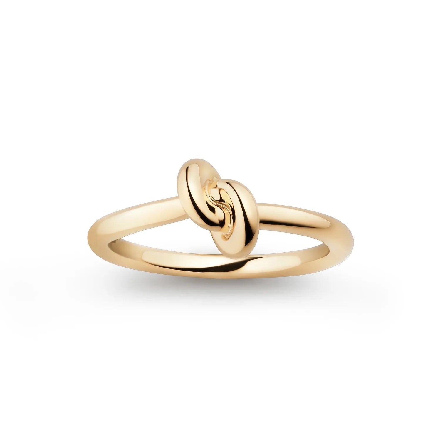 Yellow gold ring on white background