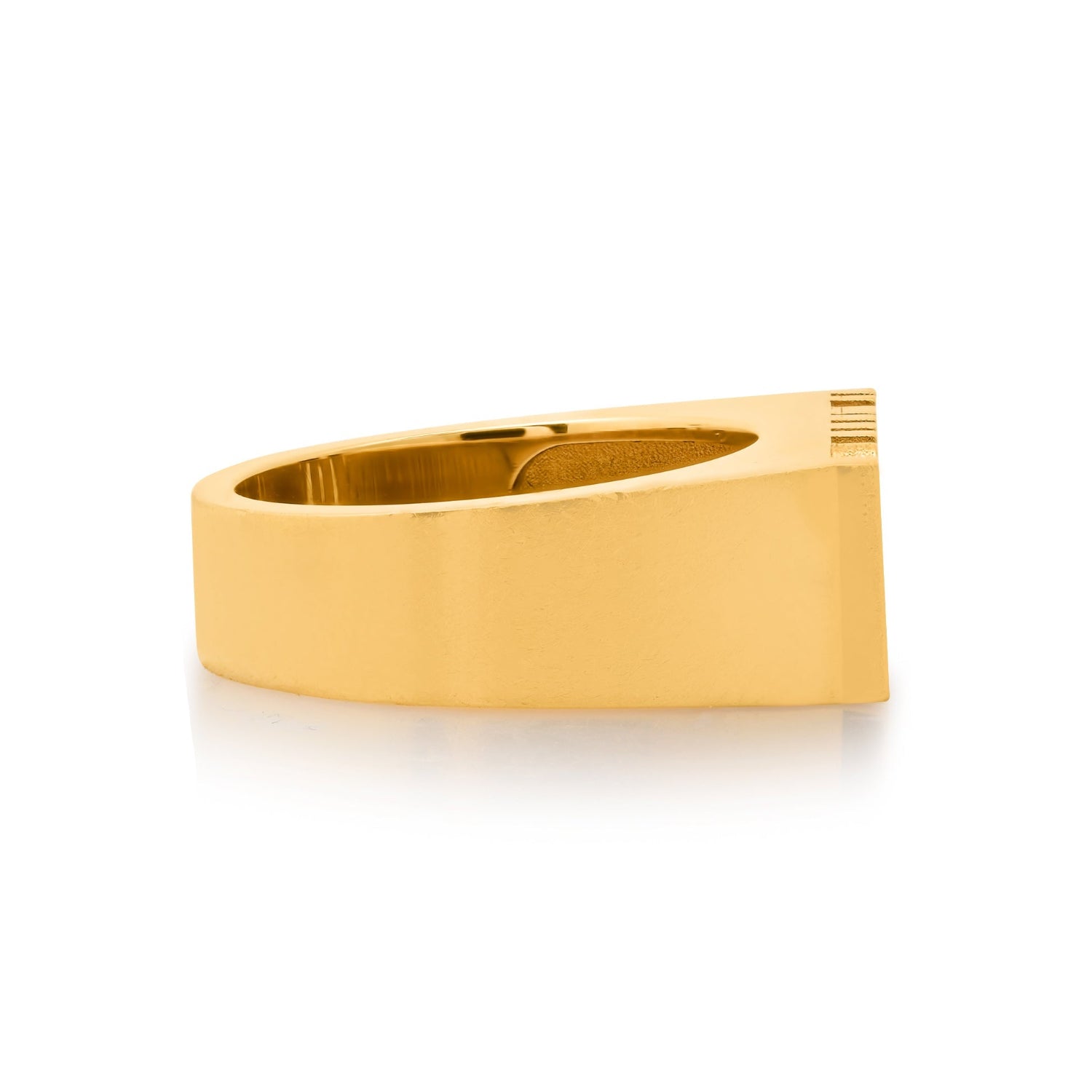 Gold ring on a white background