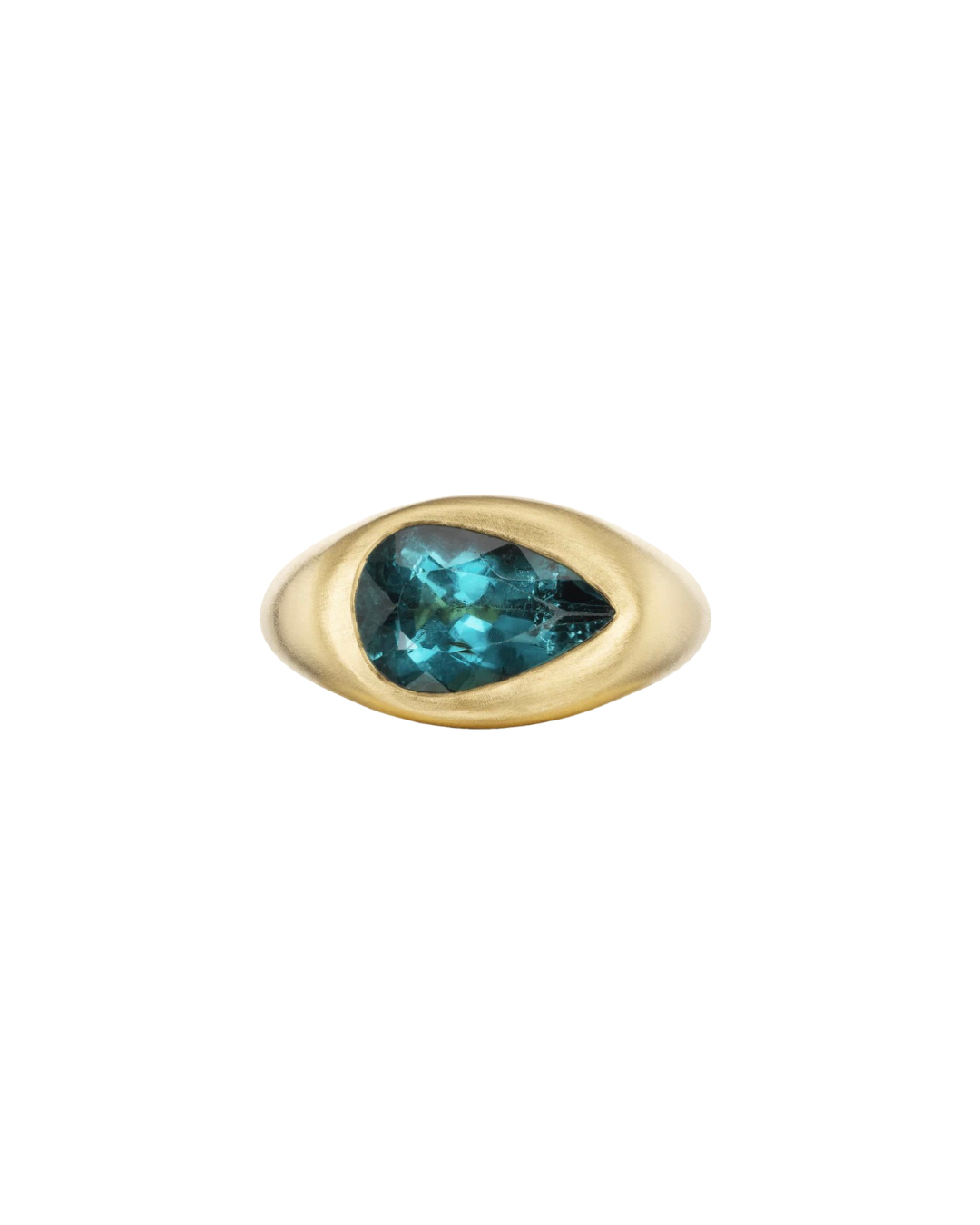 Teal Tourmaline Signet Ring