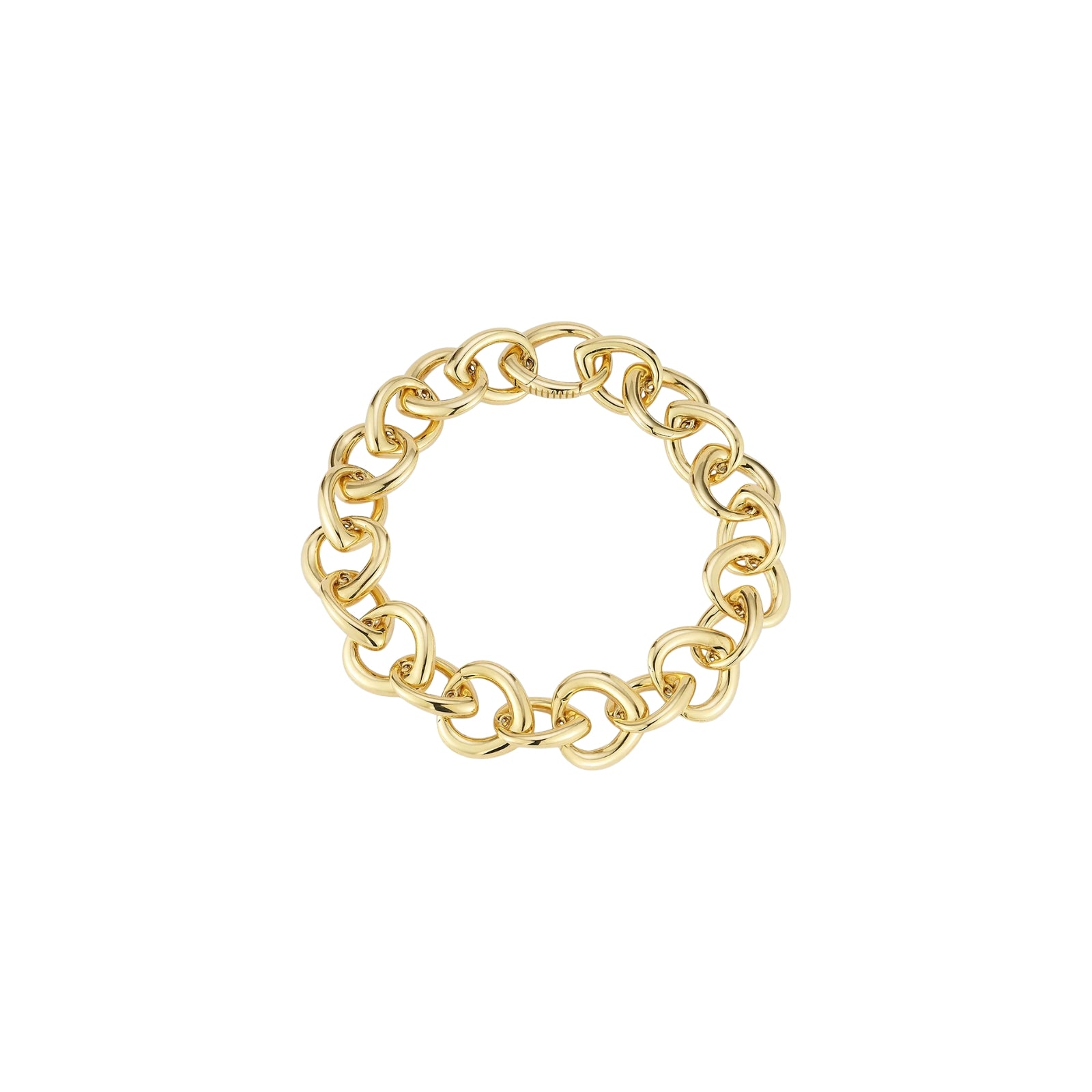 Gold Large Link Chain Shield Bracelet