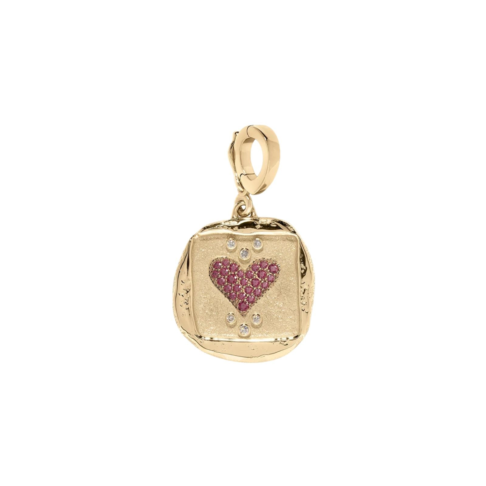 Amour Small pave Ruby Heart Coin