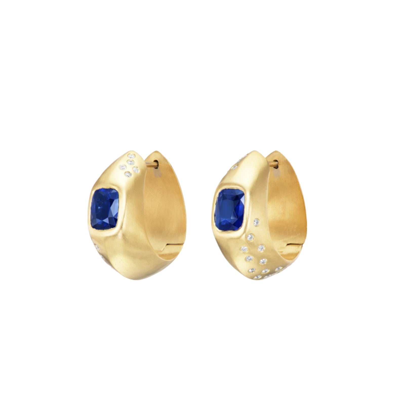 Sapphire Hinged Hoops